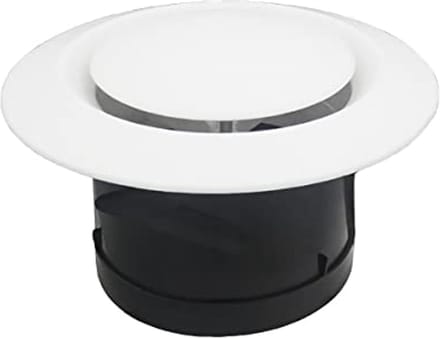 Verstelbaar Afvoerluchtrooster 100 mm - Wit - Voor Ventilatiesystemen - 4 Inch