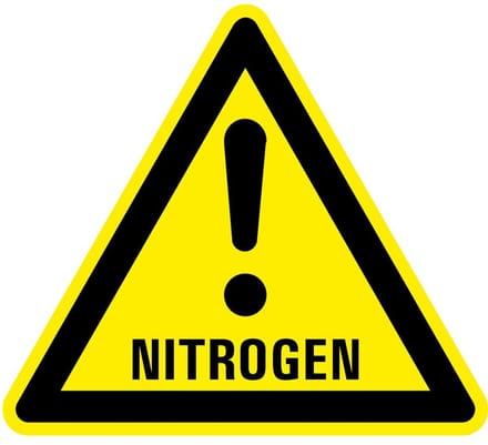 Waarschuwingsbord nitrogen - kunststof 200 mm