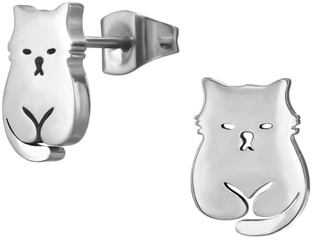 CS Joy - Kat poes oorbellen - chirurgisch staal - 8 x 10.9 mm