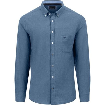 Fynch-Hatton Overhemd Premium Flanel Button Down Cloud Blue / male