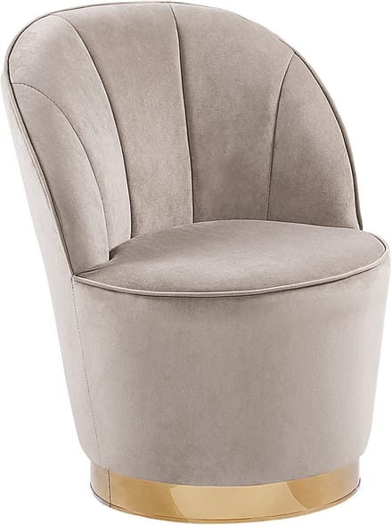 ALBY - Fauteuil - Lichtbeige - Fluweel