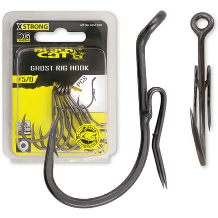 Black Cat Ghost Rig Hook DG - DG Coating - Haakmaat 5/0 - 5 Stuks - Grijs