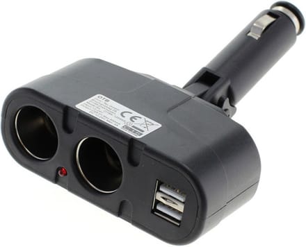 Sigarettenaanstekerplug splitter met 2x 12-24V en 2x USB-A poort / zwart