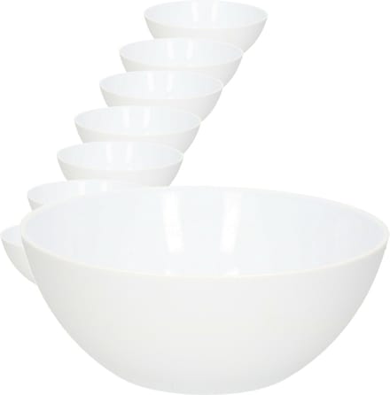Plasticforte Serveerschaal/salade - 20x - 20x8 cm - kunststof - wit