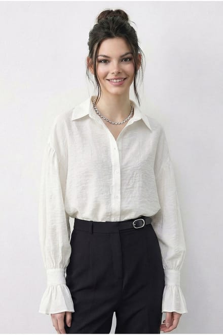 Oversized Franje Knopen Blouse