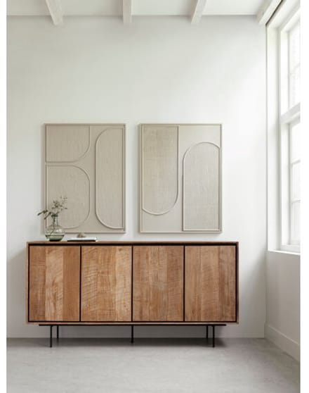 DTP Home Metropole dressoir 4 deurs teakhout – 180x40x90 cm