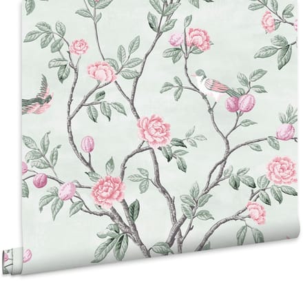 Laura Ashley Eglantine Behang - Bloemen - 10mx52cm - Groen