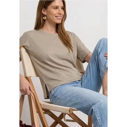 Shirt met overhangende schouders en glitterdetails