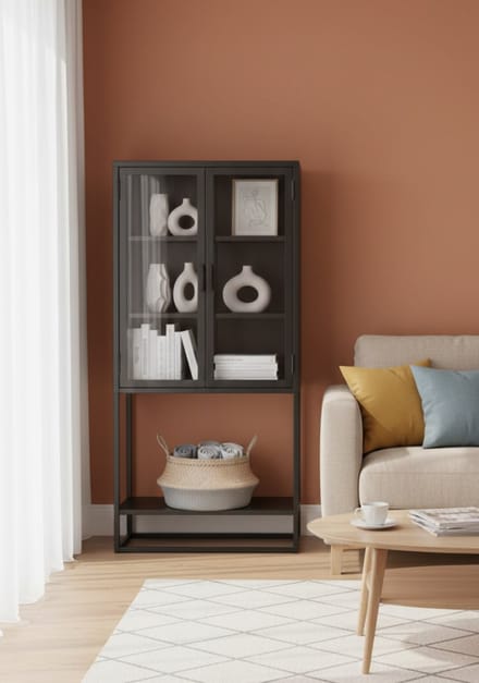 Opbergkast 70x35x150 cm - Zwart - Medahomestore