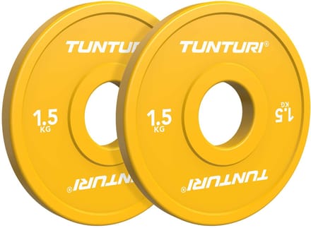 Tunturi Platinum Fractional Plate - Bumperplates - Geel - 1.5kg - Set