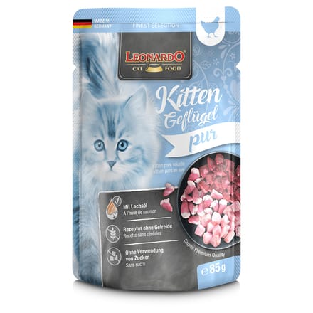 16x85g Finest Selection Zakjes Kitten: gevogelte Leonardo Kattenvoer