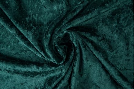 10 meter velours de panne - Donkergroen - Crushed velvet - 150cm breed