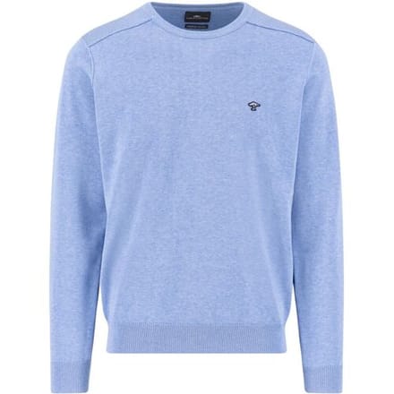 Fynch-Hatton Trui O-Neck Superfine Cotton Crystal Blue / male