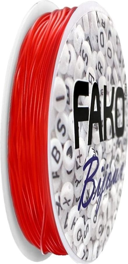 Fako Bijoux® - Elastisch Nylon Draad - Rijgdraad - Sieraden Maken - 0.6mm - 9 Meter - Rood