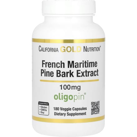 Extrait d'écorce de pin maritime français, Oligopin, 100 mg, 180 Capsules Végétales