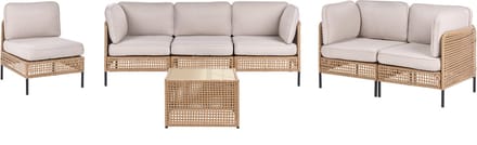 OMEGANA - Loungeset 6-zits - Lichtbeige - PE rotan