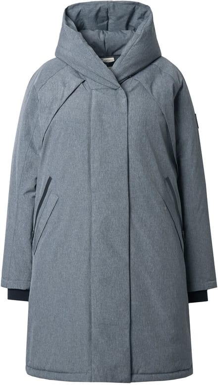 Ulla Popken - Dames - HYPRAR functionele mantel waterdicht capuchon - Donkergrijze melange - Maat 42+