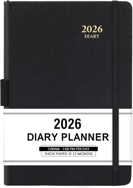 Uurplanner 2023-2024 Dagelijks - Agenda Juli 2023 t/m Juni 2024 met Kunstleren Kaft