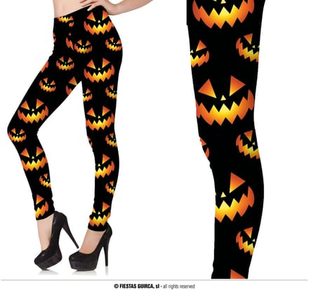 Fiestas Guirca - Legging Halloween pompoenen - M - Carnavalskleding - Carnaval - carnavalskleding 2027 - Carnaval kostuum