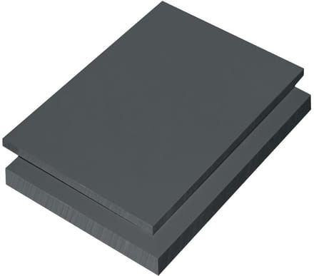 Hard PVC Plaat 20x30 cm Donkergrijs RAL 7011 - 2 Stuks