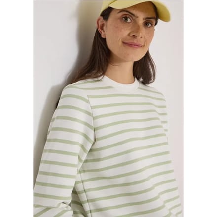 Sweatshirt met 3/4-mouwen, ronde hals en strepen