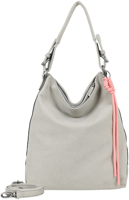 Fritzi aus Preußen schoudertas Bitzi01 Suede Jacky Hobo Bag Warm Stone Lichtgrijs