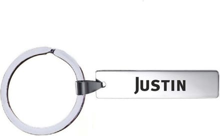Sleutelhanger Met Naam - Justin - RVS