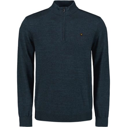 No Excess Pullover half zip 2 coloured melang navy