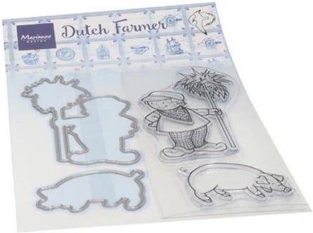 Marianne Design Clear stamp en Snijmal - Hetty's Dutch farmer