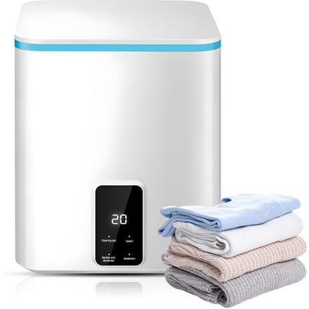 Kleine Draagbare Wasmachine met Blauw Licht 3.8L Mini Wasmachine 3 Modi Diepe Reiniging van US Plug wit