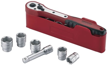 Ratel 1/4" + doppen 13dlg Teng Tools