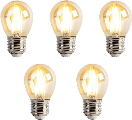 LUEDD Set van 5 E27 dimbare LED lamp P45 goldline 3,5W 330 lm 2100K