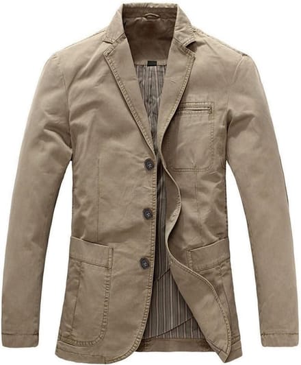 Heren Blouson Jas Blazer Slim Fit Casual Katoen