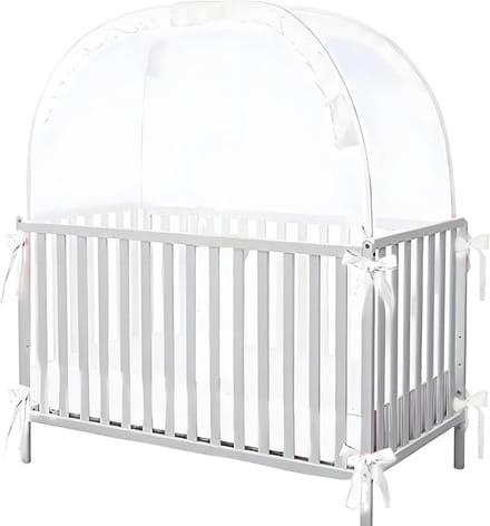 Baby Bed Tent - Slaapkoepel Wieg - Veilige Rust - Ademend Mesh - 70x130x140cm - Wit