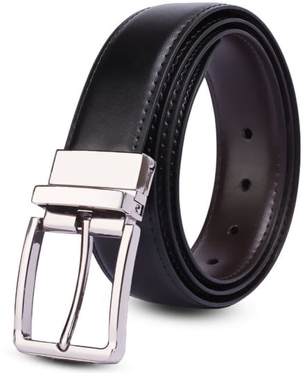 VEXON - Heren Riem - Leren Riem - Leer - Inkortbaar - Omkeerbaar - Zwart - 120 cm