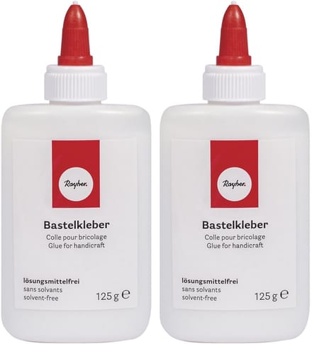 Rayher Hobby knutsel lijm - 2x - flacon van 500 gram - wit - met doseerdop - geschikt voor alles