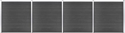 vidaXL - Schuttingpanelenset - 699x186 - cm - HKC - zwart