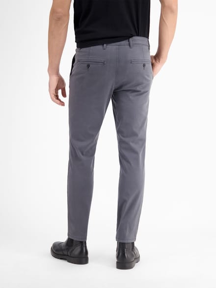 LERROS Basic chino van gestructureerde stof, slim fit , Maat: W40_L32 , Kleur: DARK GRAPHITE , 80% katoen, 17% lyocell, 3% elastaan