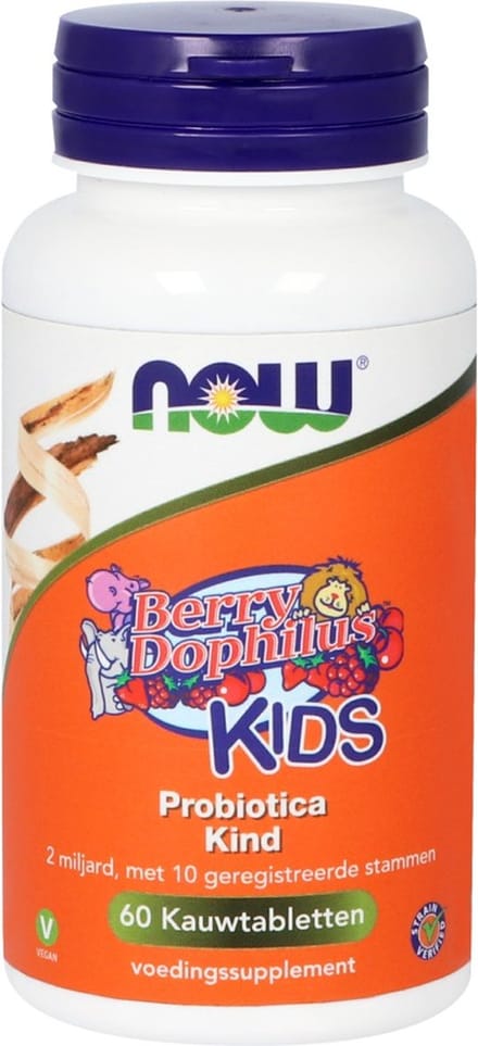 Now - BerryDophilus™ KIDS biotica supplementen Kind (60 kauwtabs)