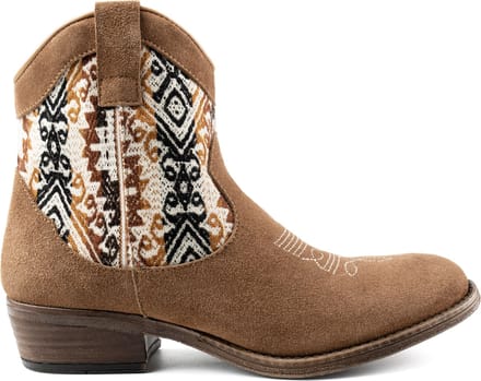 Inkkas, Desert Western Boot, Dames, Enkellaars, Suede, Old Western Print, Rubberzool, Maat 41