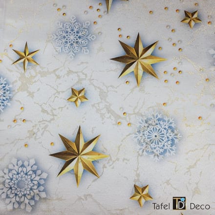 Tafel-Deco Kerst tafelloper ecru met een 3D print 50 x 190 cm