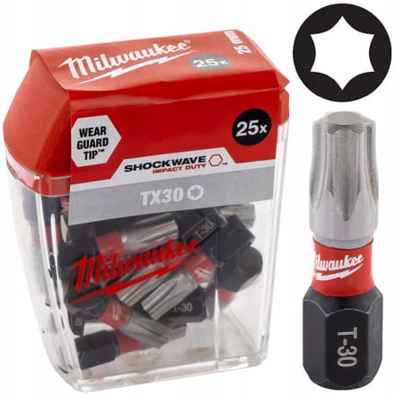 Milwaukee 4932430886 Shockwave impact duty schroefbit TX 30 - 25mm (25st)