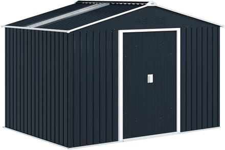 Outsunny-Gerätehaus-Stahl-277L x 195B x 192H cm-Dunkelgrau