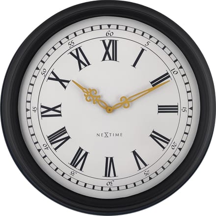 NeXtime Chopin Large – Wandklok – 76 cm – Plastic – Zwart/Grijs – Stil