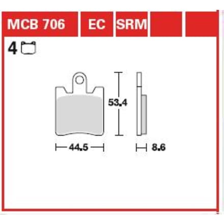 Bremsbelagsatz, ohne Straßenzulassung TRW MOTO MCB706EC