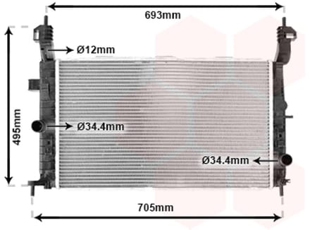 Van Wezel - RADIATOR VOOR OPEL MERIVA A 2003-2006 1300254