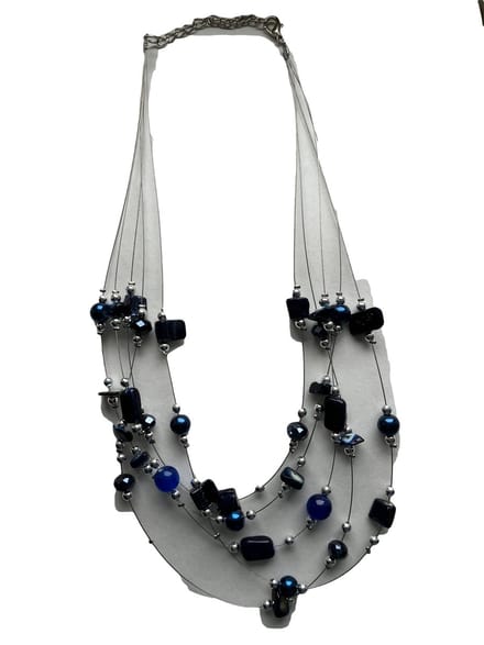 Petra's Sieradenwereld - Ketting laagjes blauw (008)