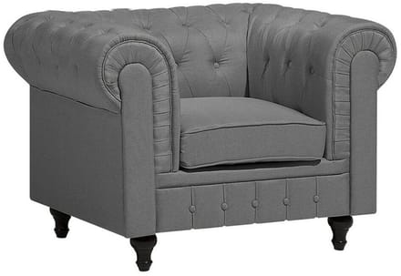 CHESTERFIELD L - Chesterfield fauteuil - Lichtgrijs - Polyester