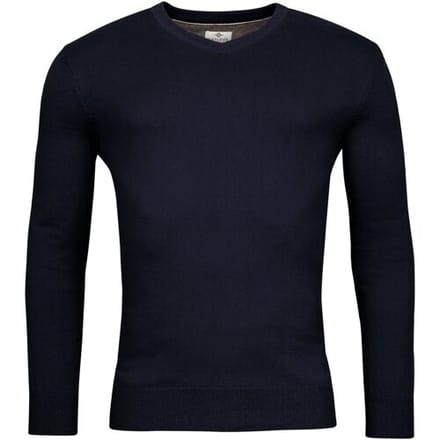 Baileys Trui V-Neck Cotton Cashmere Single Knit Navy / male
