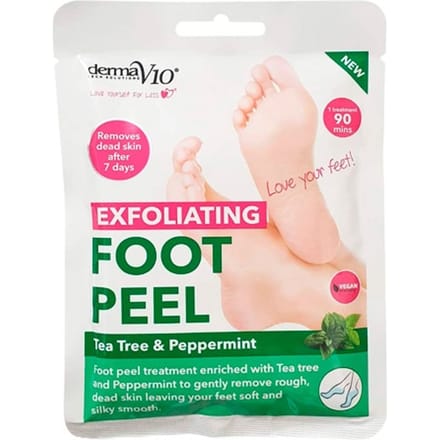 DermaV10 Exfoliating Foot Peel Tea Tree &amp; Peppermint 2 paar